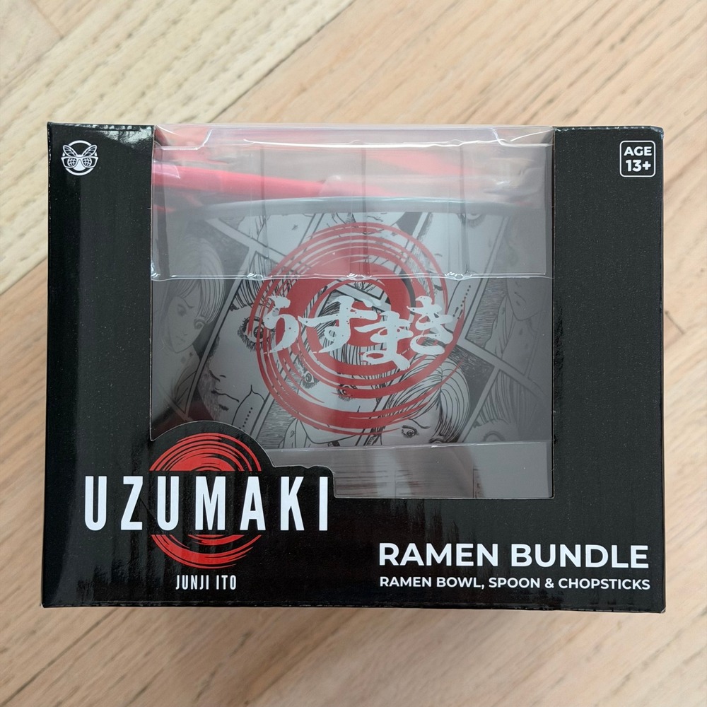 Junji Ito Uzumaki Ramen Bundle CultureFly Bowl Chopsticks Spoon Set Horror Manga